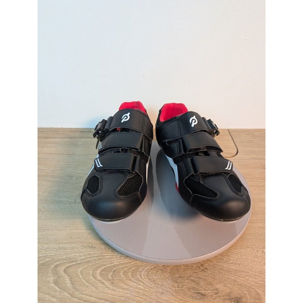 PELOTON Cycling Shoes Without Cleats Unisex Size 40 Black Red Binding